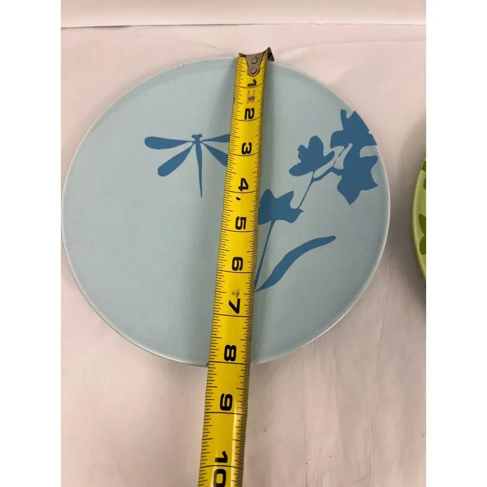 Vintage RedEnvelope Ceramic Snack Plates Set of 4 Pastel Botanical Cottagecore